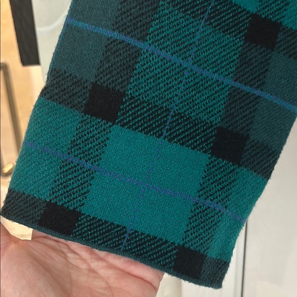 Ann Taylor Mock-neck Green Plaid Ease Sweater with Long Sleeves. EUC - Picture 4 of 6